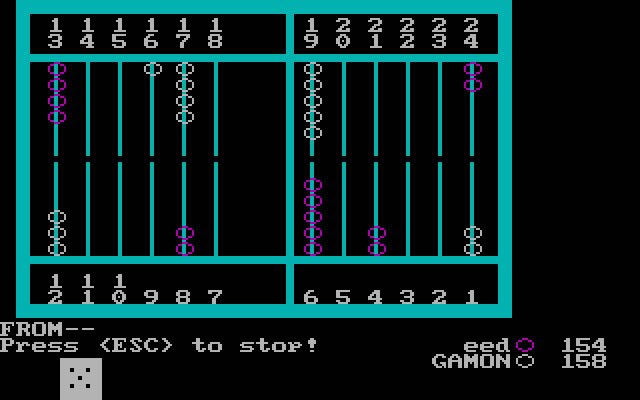 death-by-backgammon screenshot for dos