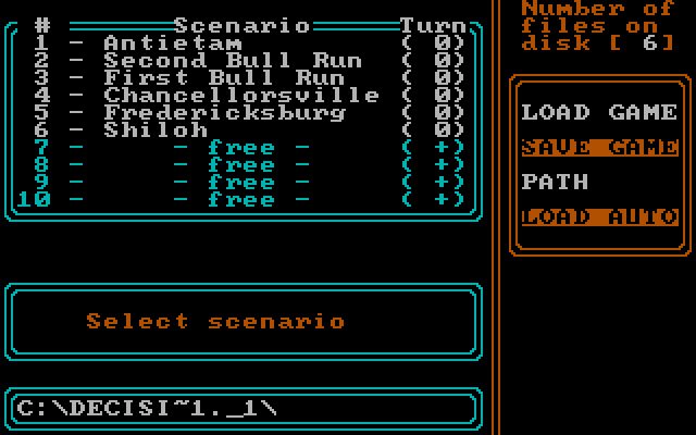 decisive-battles-of-the-american-civil-war-vol-1 screenshot for dos