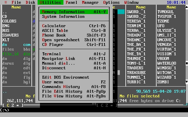 dos-navigator-v-1-5 screenshot for dos