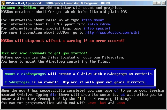 dosbox screenshot for winxp