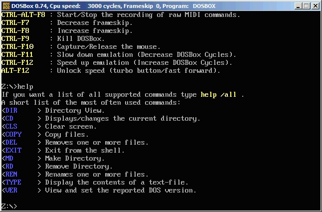 dosbox screenshot for winxp