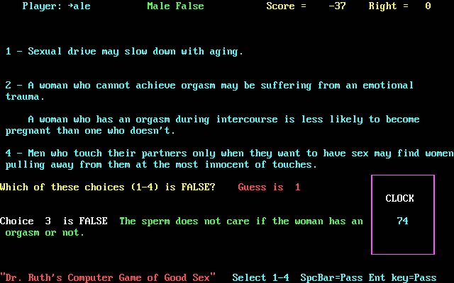 dr-ruth-computer-game-of-good-sex screenshot for dos