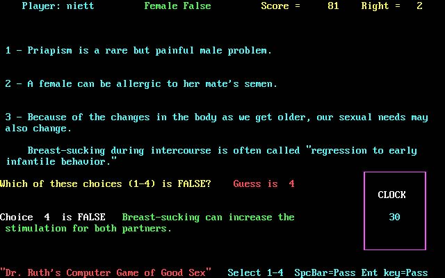 dr-ruth-computer-game-of-good-sex screenshot for dos