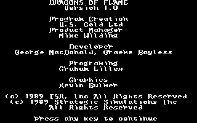 dragons-of-flame screenshot for dos