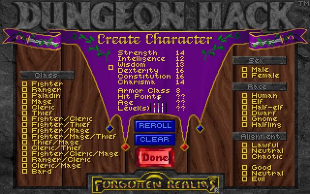 dungeon-hack screenshot for dos