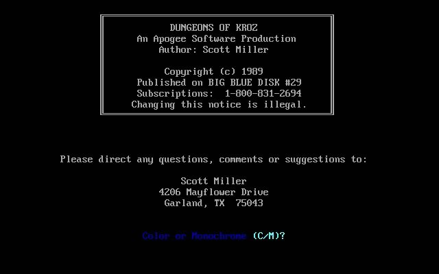 Dungeons of Kroz