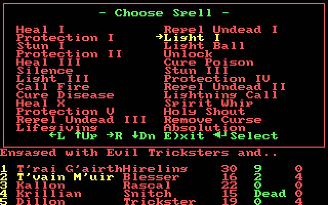 dungeons-of-kairn screenshot for dos