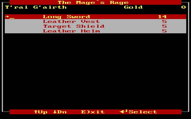 dungeons-of-kairn screenshot for dos