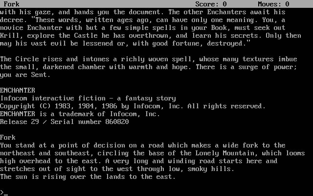 enchanter screenshot for dos