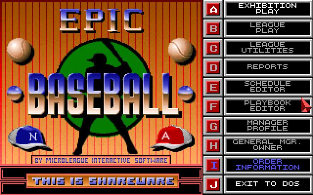 epic-baseball screenshot for dos