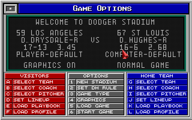 epic-baseball screenshot for dos