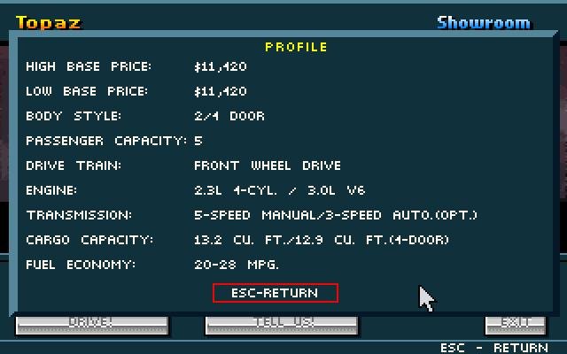 ford-simulator-5 screenshot for dos