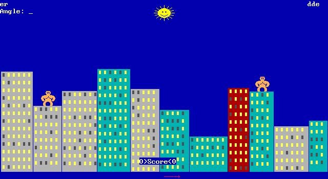 QBasic Gorillas screenshot