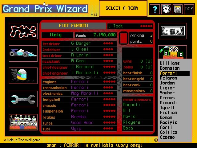 Grand Prix Wizard screenshot