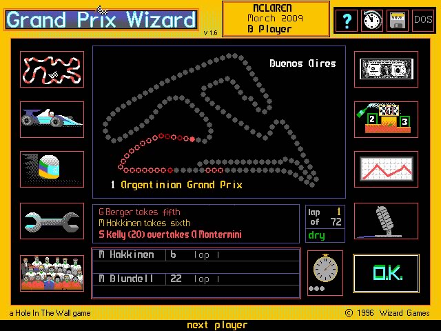 grand-prix-wizard screenshot for dos