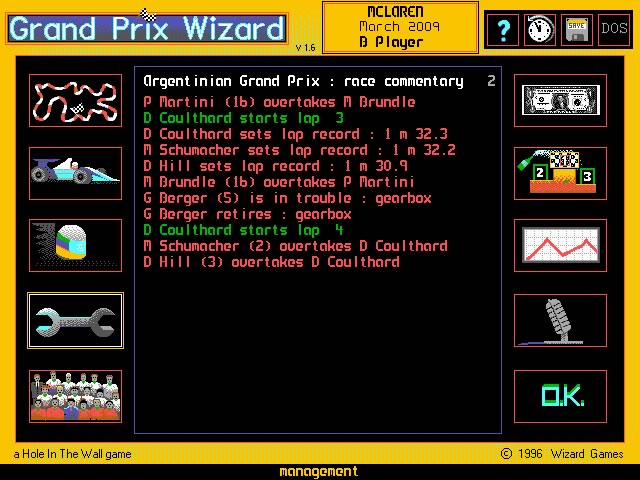 grand-prix-wizard screenshot for dos