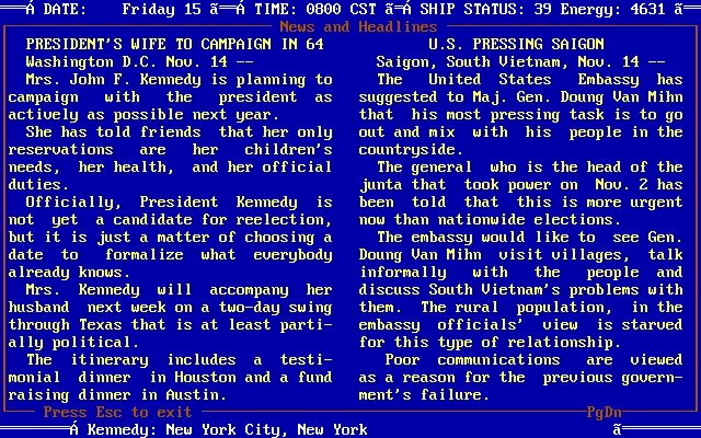 guardians-of-infinity-to-save-kennedy screenshot for dos