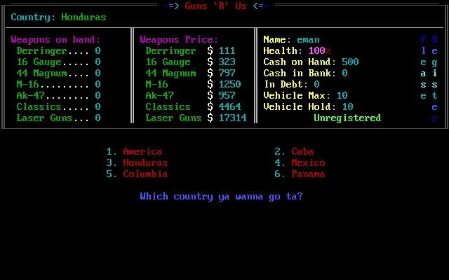 guns-r-us screenshot for dos