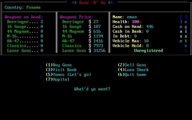 guns-r-us screenshot for dos
