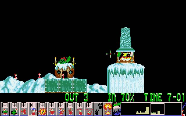 holiday-lemmings screenshot for dos
