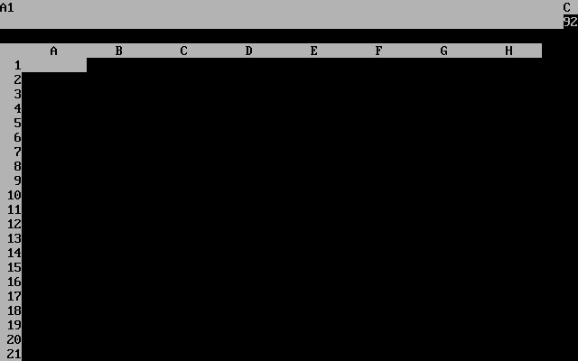 visicalc-1-0 screenshot for dos