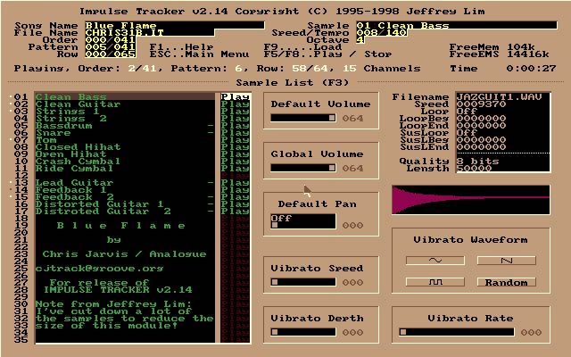 impulse-tracker screenshot for dos