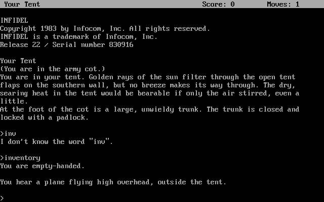 infidel screenshot for dos