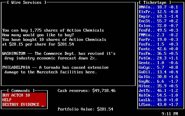 inside-trader screenshot for dos