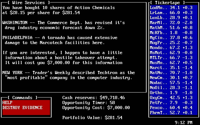 inside-trader screenshot for dos