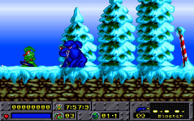 jazz-jackrabbit-holiday-hare screenshot for dos