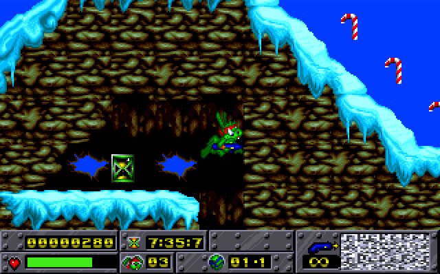 jazz-jackrabbit-holiday-hare screenshot for dos