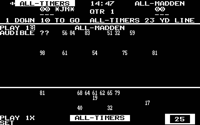 john-madden-football screenshot for dos