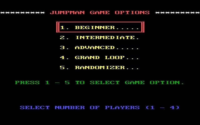 jumpman screenshot for dos