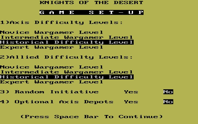knights-of-the-desert screenshot for dos