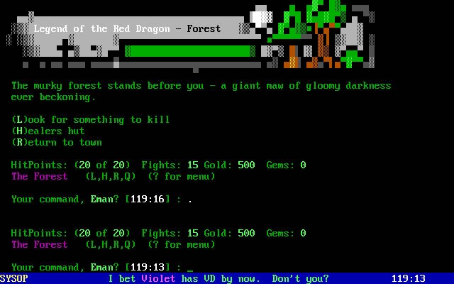 legend-of-the-red-dragon screenshot for dos