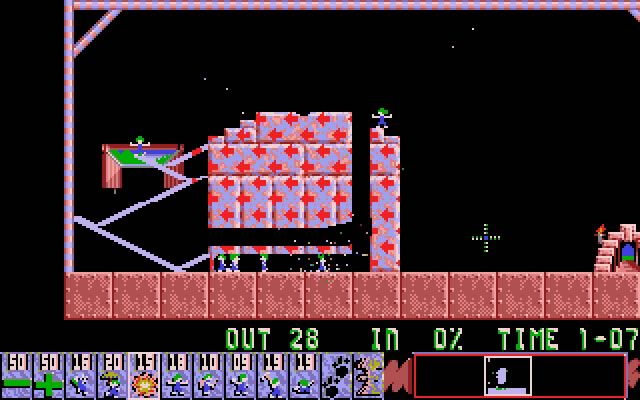 lemmings screenshot for dos