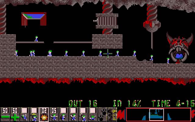 lemmings screenshot for dos