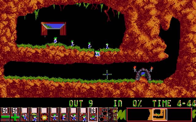 lemmings screenshot for dos