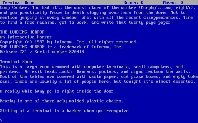 the-lurking-horror screenshot for dos