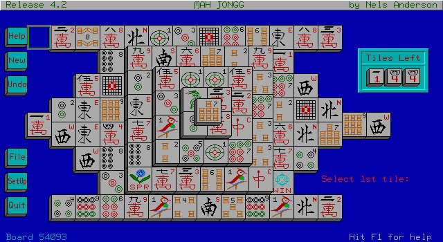 mah-jongg-solitaire screenshot for dos