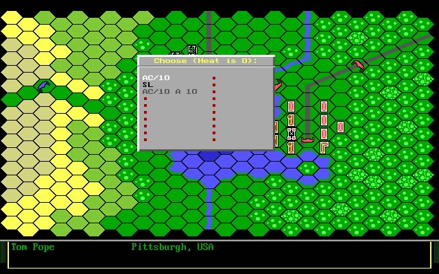 mech-war screenshot for dos