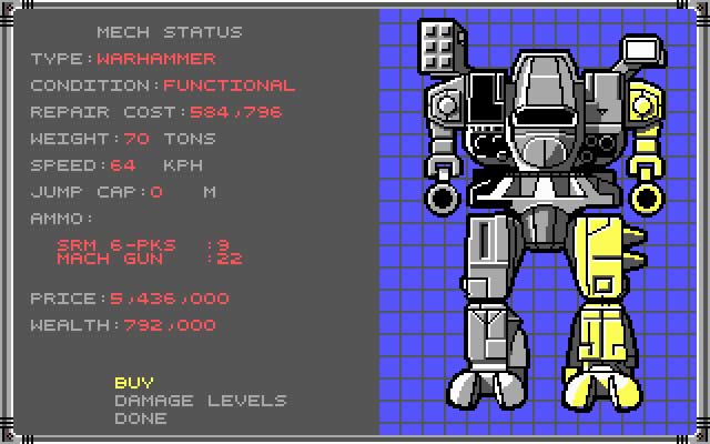 mechwarrior screenshot for dos