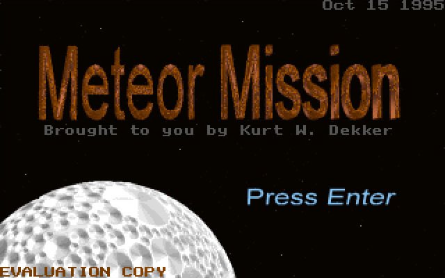 meteor-mission screenshot for dos