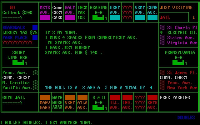 monopoly screenshot for dos