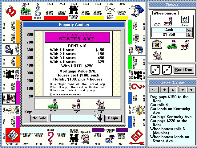 monopoly-deluxe screenshot for dos