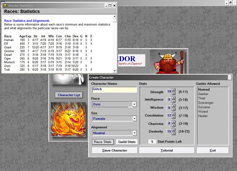 mordor-the-depths-of-dejenol screenshot for win3x