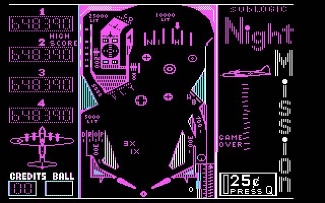 night-mission-pinball screenshot for dos