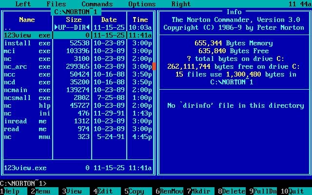 Norton Commander 3 screenshot