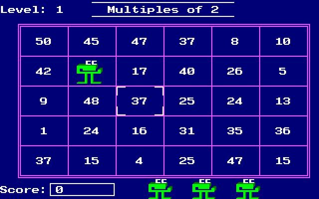 number-munchers screenshot for dos