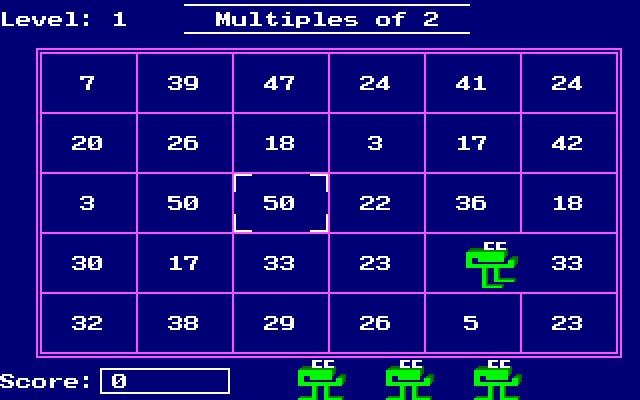 number-munchers screenshot for dos